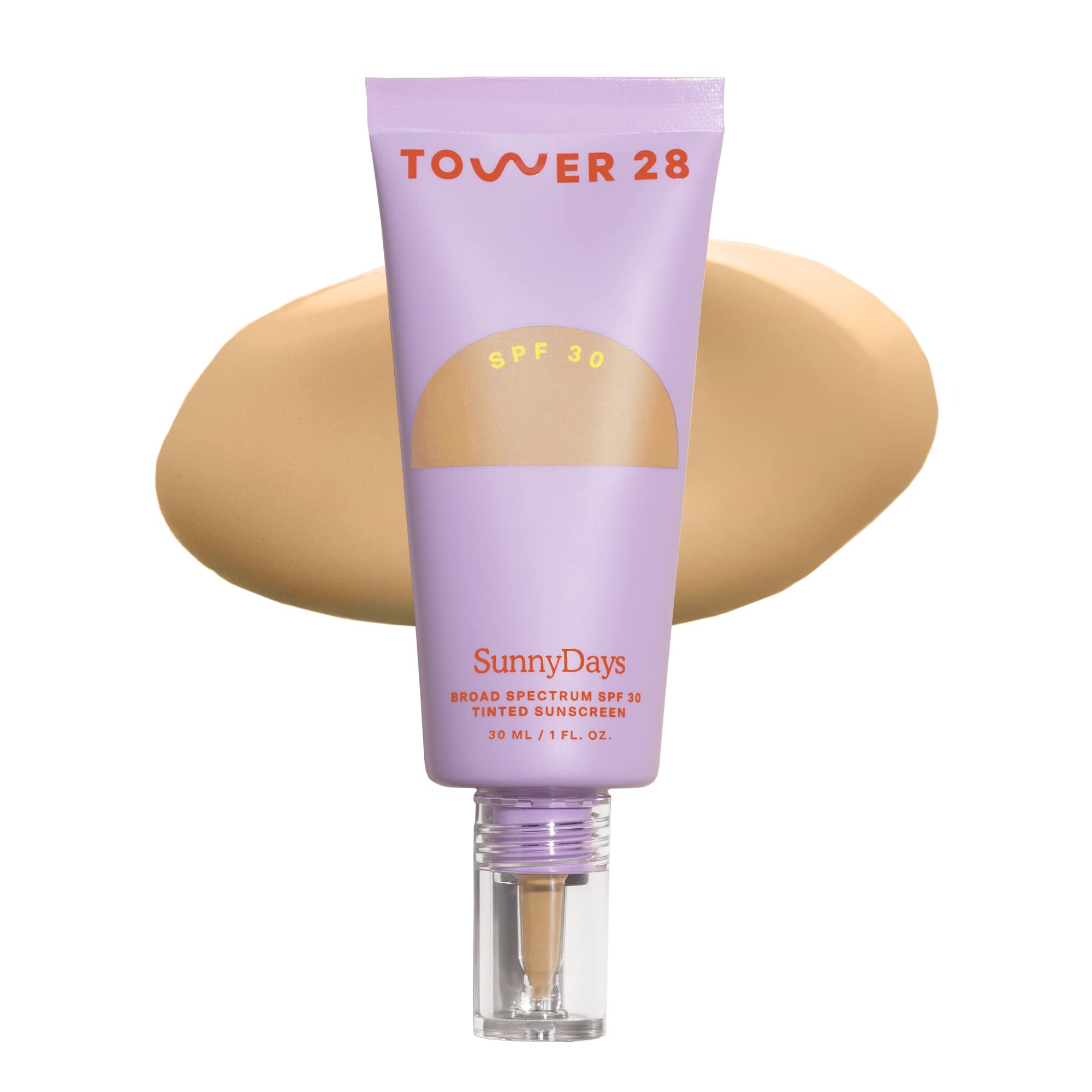 Tower 28 SunnyDays bottle with SPF 30 for lightweight tinted coverage.