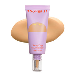 Tower 28 SunnyDays bottle with SPF 30 for lightweight tinted coverage.