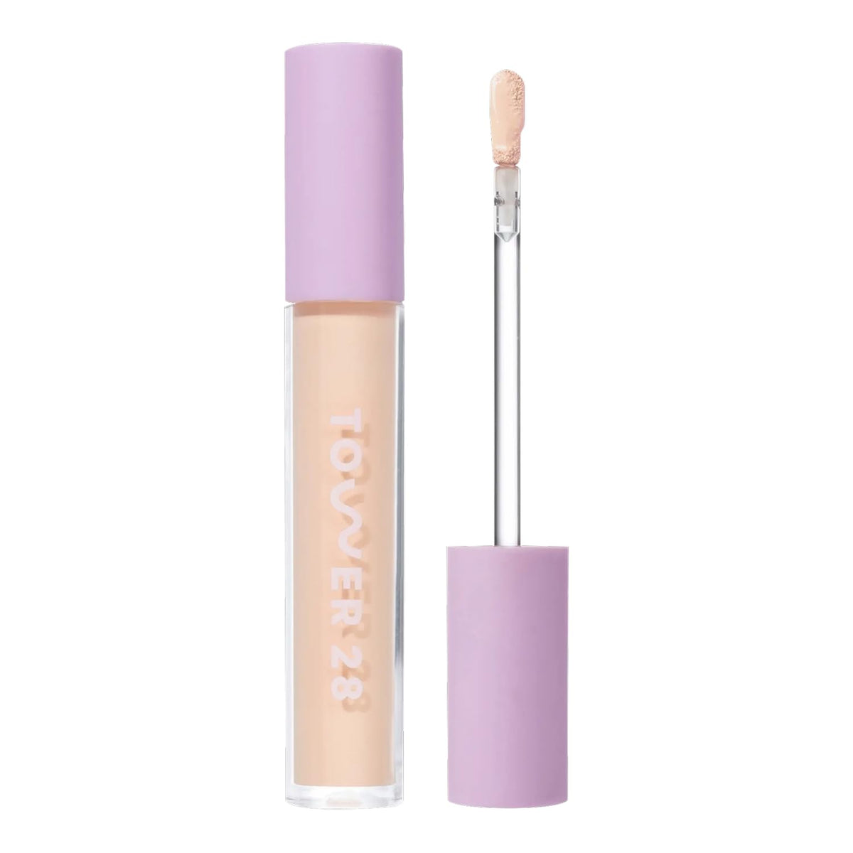 Tower 28 Swipe Serum Concealer packaging highlights portable hydration for on-the-go use