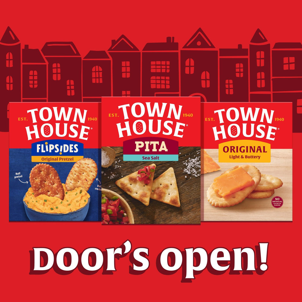 Town House Pita Sea Salt crackers on a holiday platter for crowd-pleasing snacking