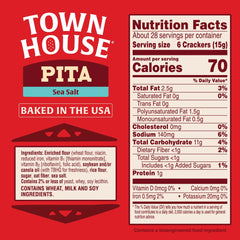 Town House Pita Sea Salt crackers sea salt crystals for crisp bite