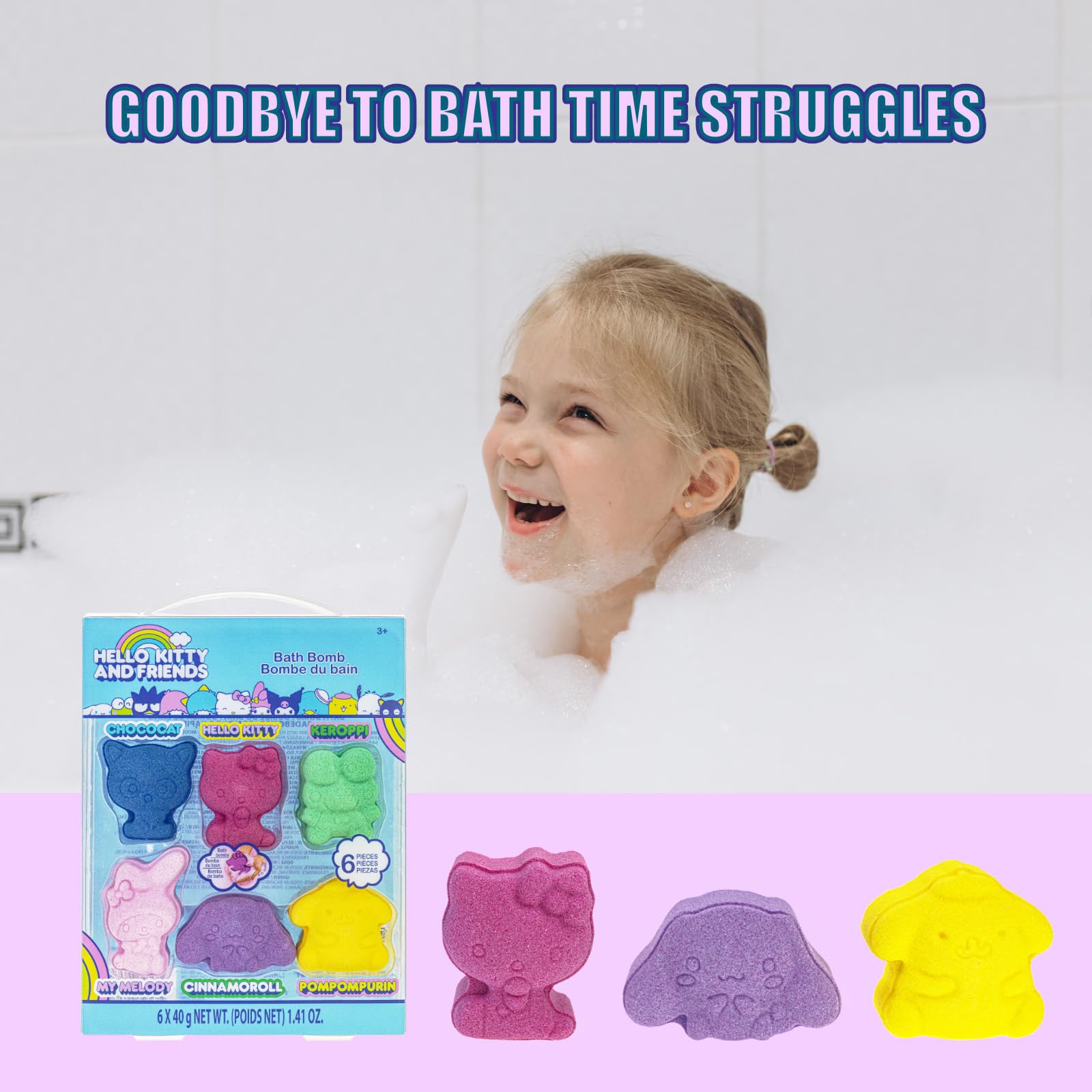 Townley Girl Badtz-Maru bath bomb with bold colors and fizz for play