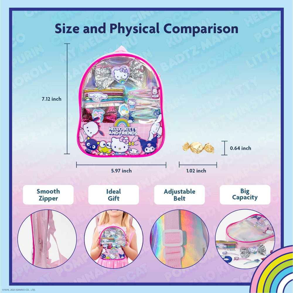 Townley Girl clear PVC backpack featuring Hello Kitty print.