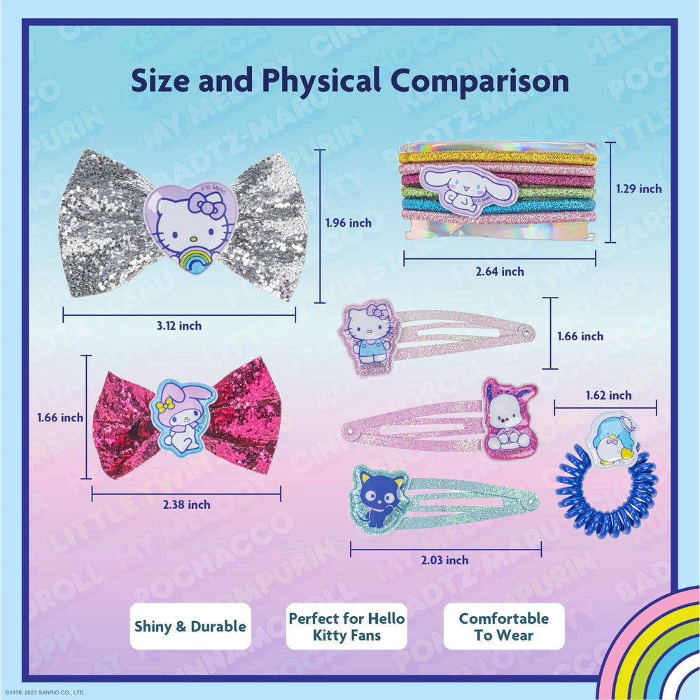 Townley Girl elastic hair ties secure comfortable wear all day.