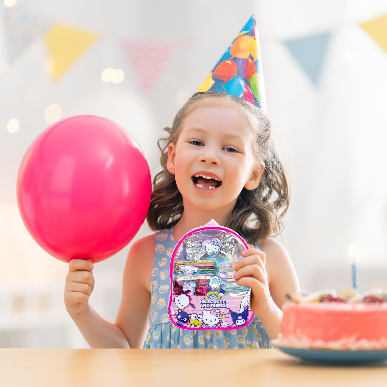 Townley Girl Hello Kitty front print highlights playful styling options.