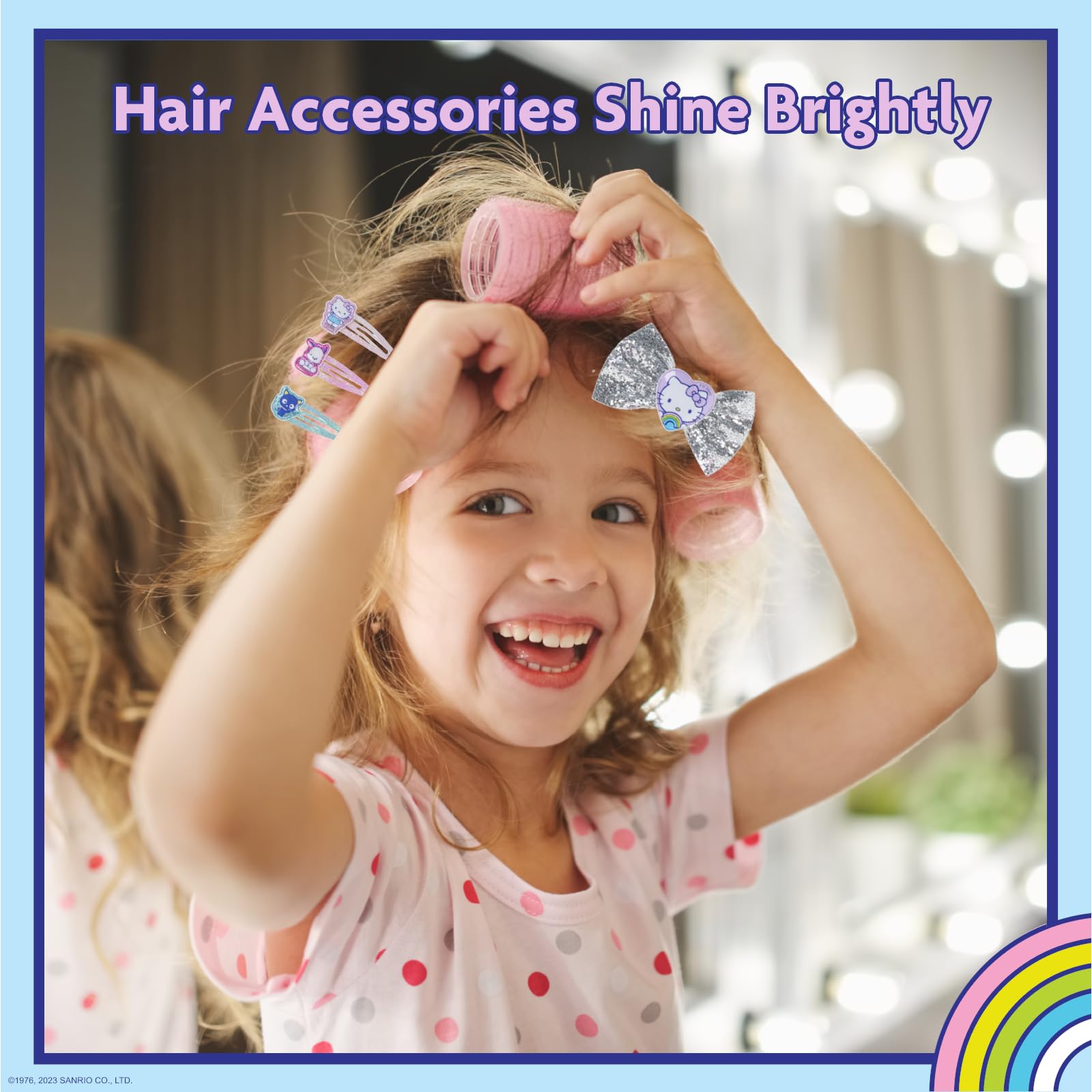 Townley Girl large silver glitter bow for a bold, festive look.