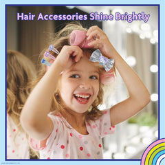 Townley Girl large silver glitter bow for a bold, festive look.