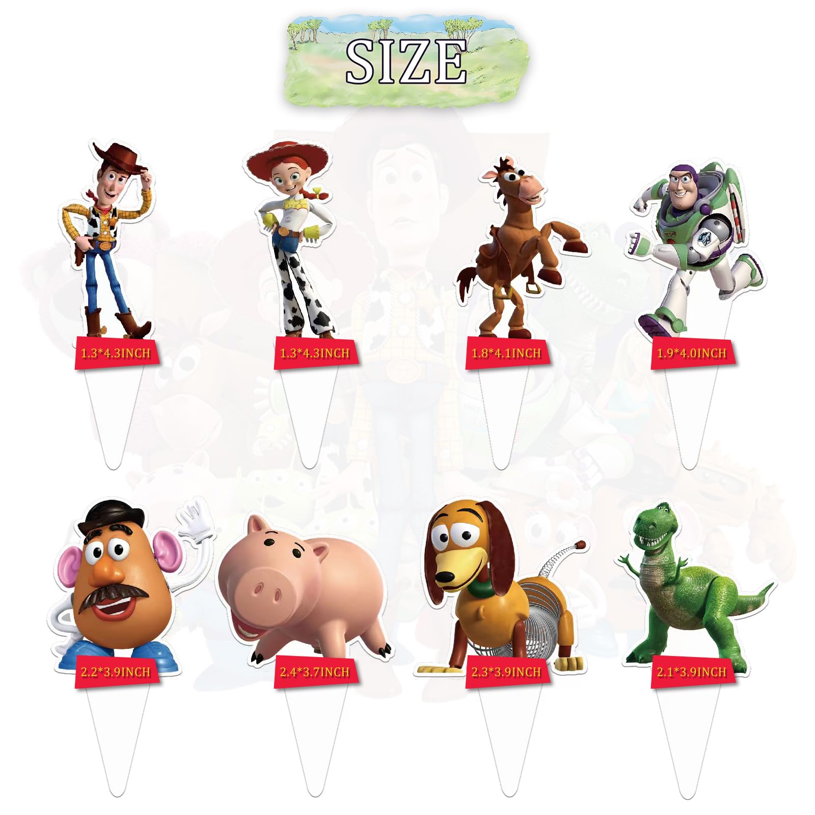 Toy Inspired Story Cupcake Toppers assorted designs for playful cake decor