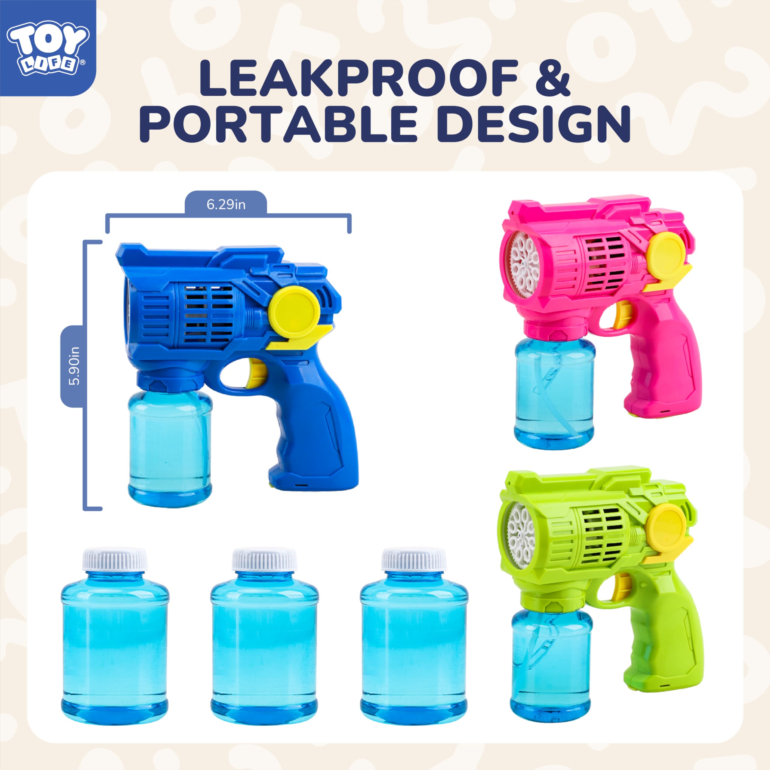 TOY Life Bubble Guns great for outdoor play at the park or beach.