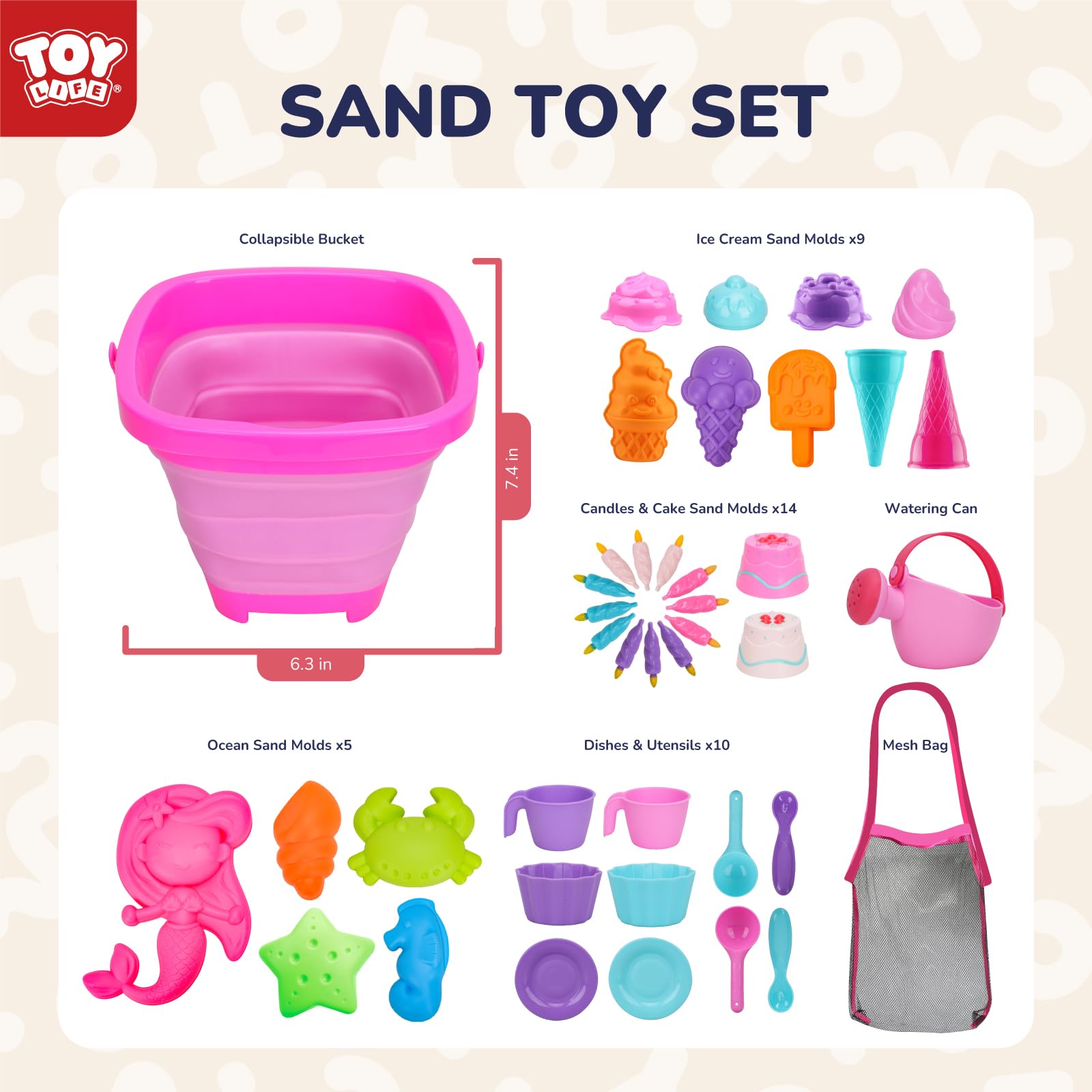 TOY Life colorful shovels set ideal for vibrant sand play