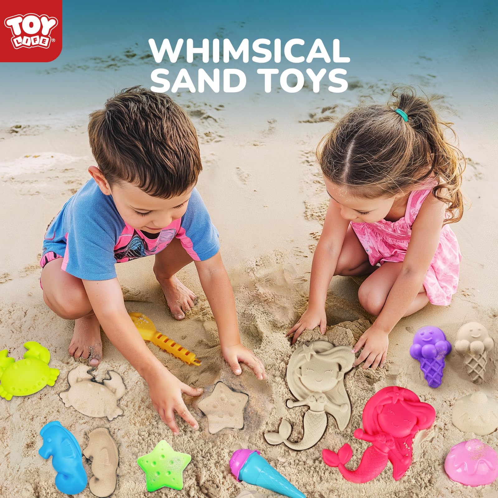 TOY Life sand castle molds kit for creative castle building at the beach