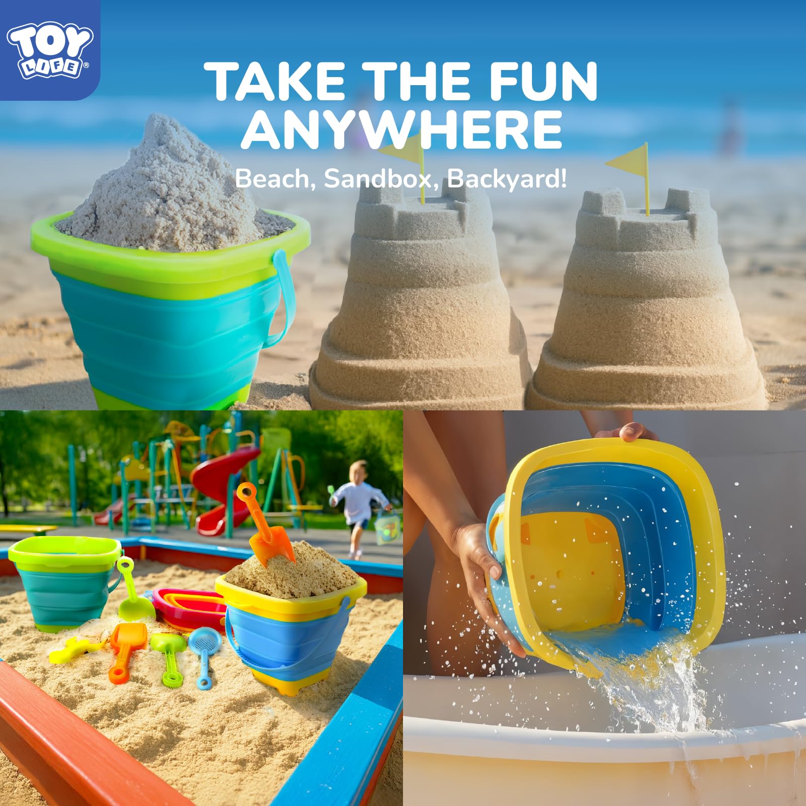 TOY Life silicone sand shovels eight-pack for safe digging fun