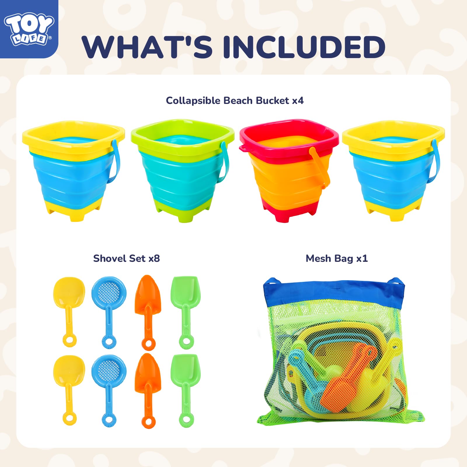 TOY Life travel-ready sand toys dry quickly and shake sand loose