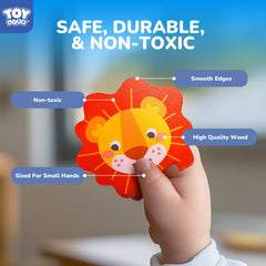 TOY Life wooden puzzle dog piece boosts fine motor skills