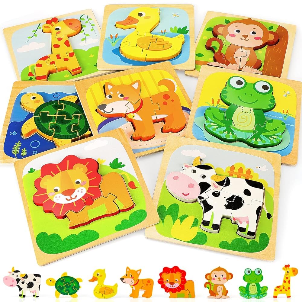 TOY Life wooden puzzle duck piece supports shape recognition for toddlers