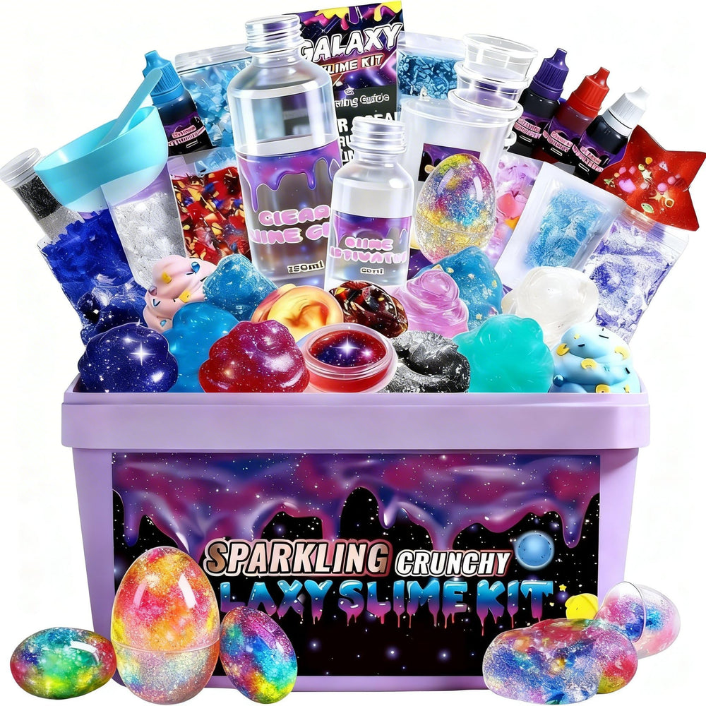 Toybreeze mini galaxy slime kit packaging invites sensory exploration and easy setup.