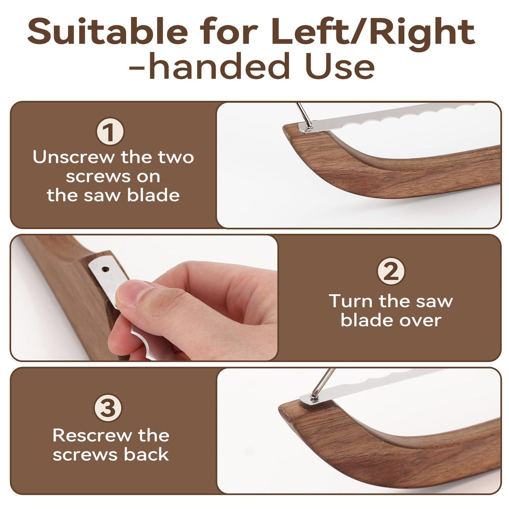TOYIKOM serrated blade reduces friction to preserve loaf shape.