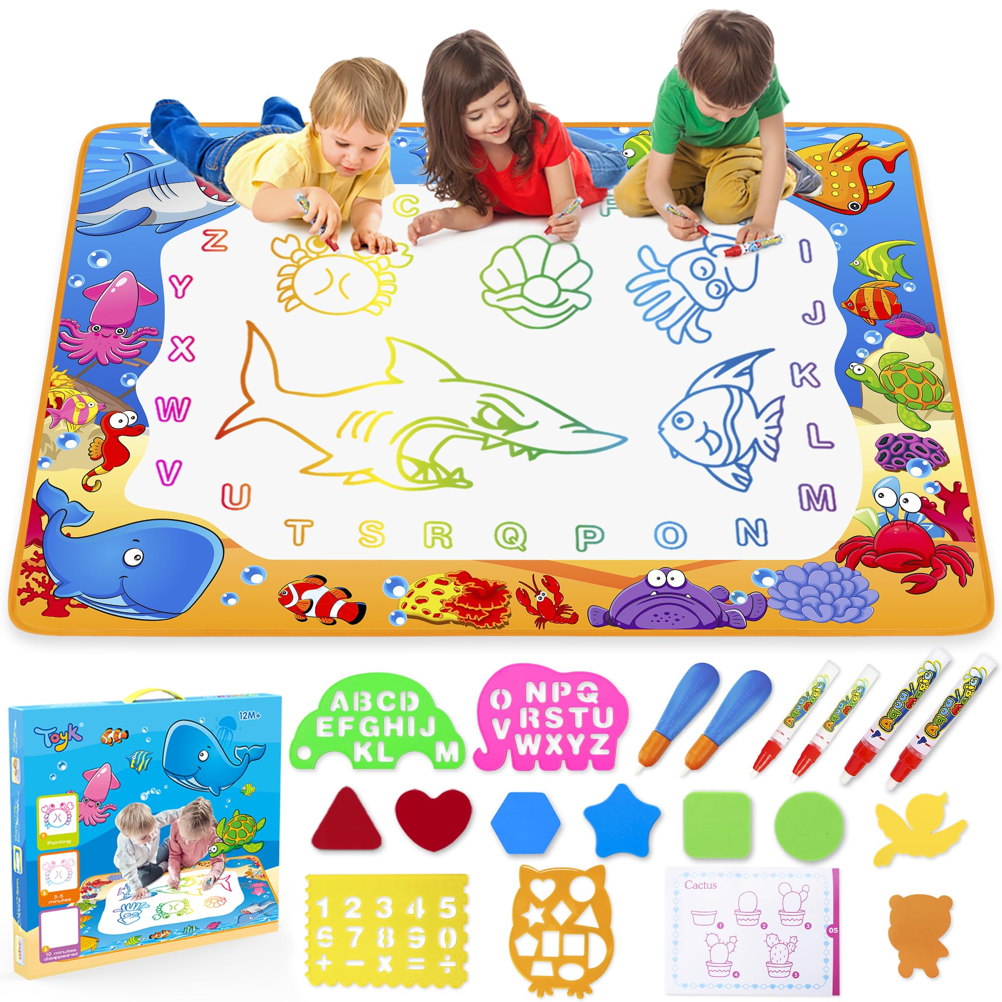 Toyk Water Doodle Mat large size shows expansive surface for group play and learning.