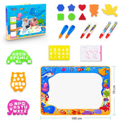 Toyk Water Doodle Mat with ocean pattern inspires kids to create undersea scenes.