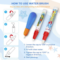 Toyk Water Doodle Mat six pens set enables colorful, creative exploration.