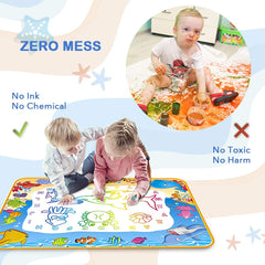 Toyk Water Doodle Mat portable folded design is easy to carry for travel and storage.