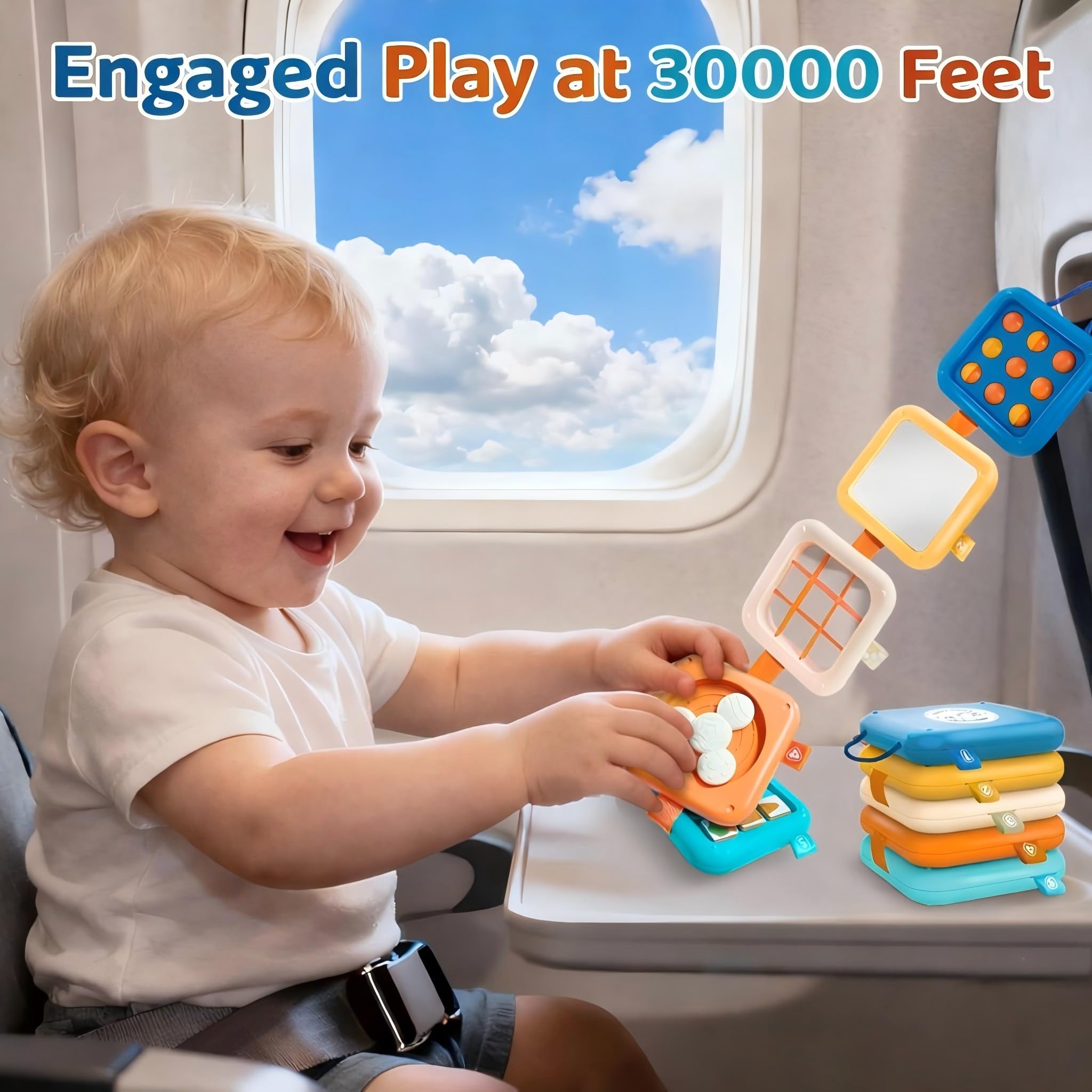 Toylfort Peek-a-boo clock on busy board stimulates time awareness