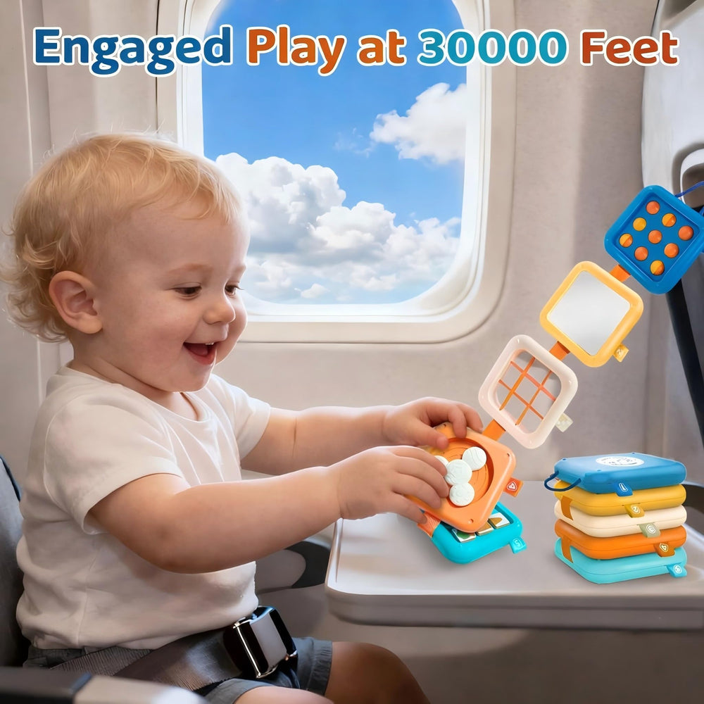 Toylfort Peek-a-boo clock on busy board stimulates time awareness