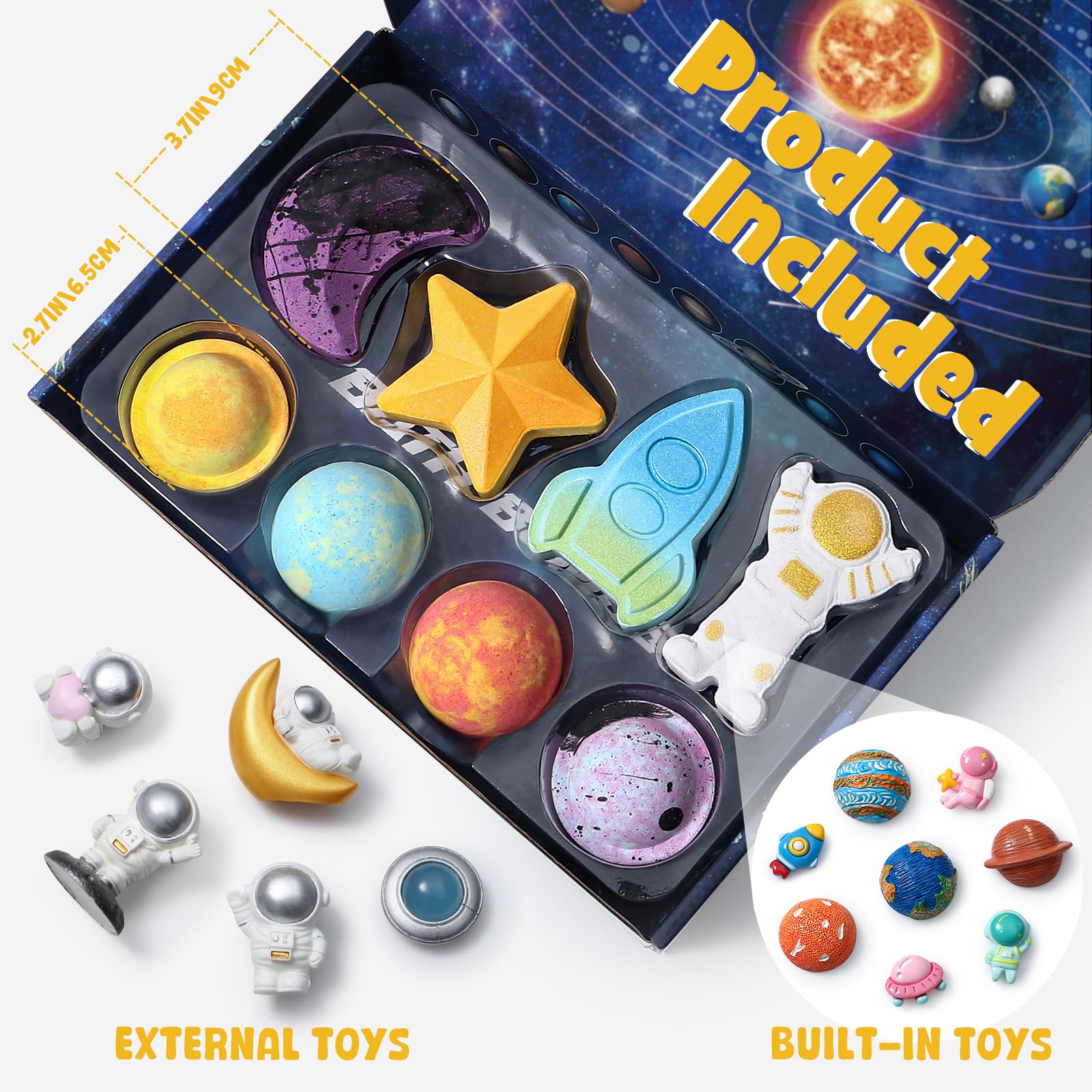 Toylink bath bombs dissolve in water to produce vibrant colors and rich bubbles.