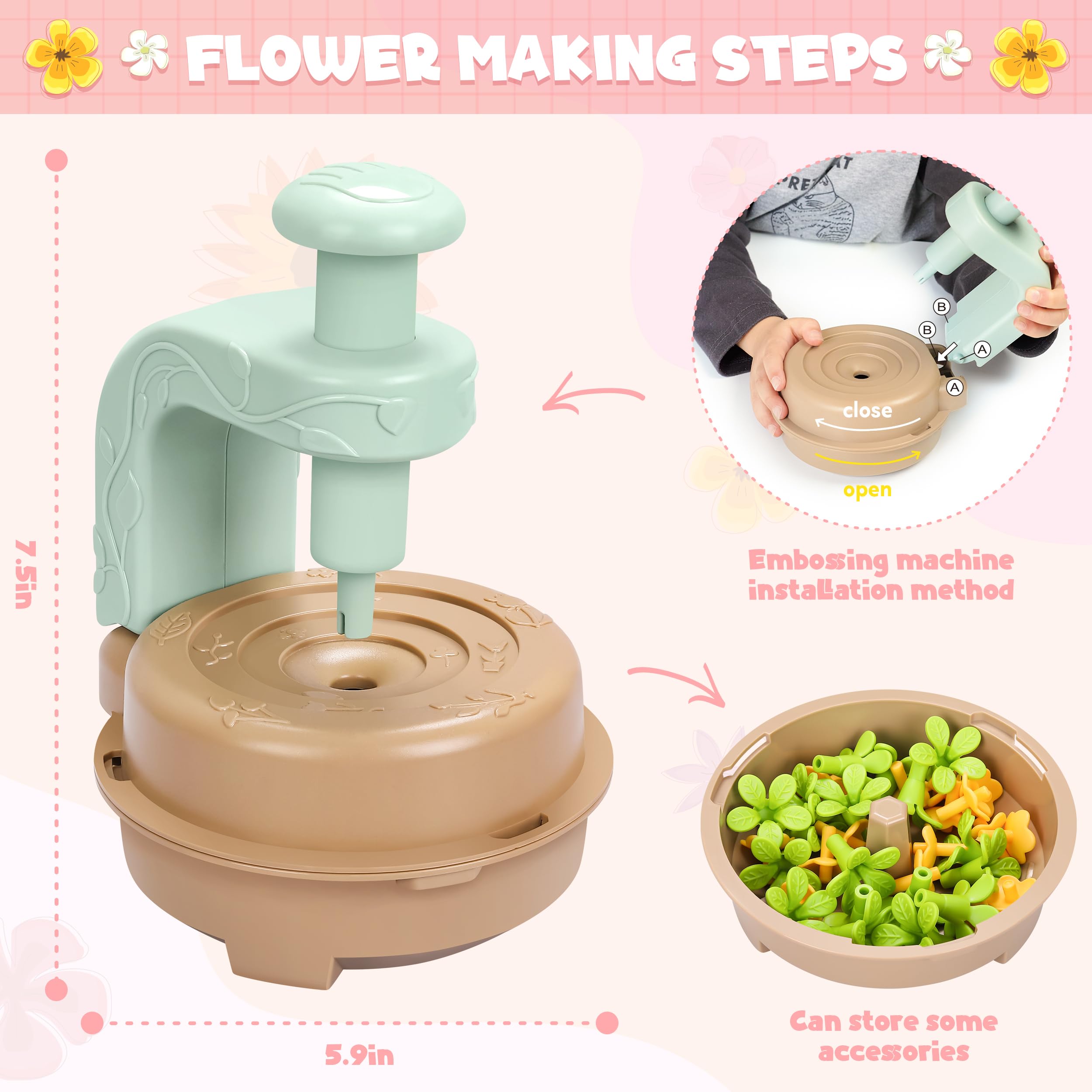 Toyly flower-pieces-and-centers to support fine motor skills during DIY bouquets.