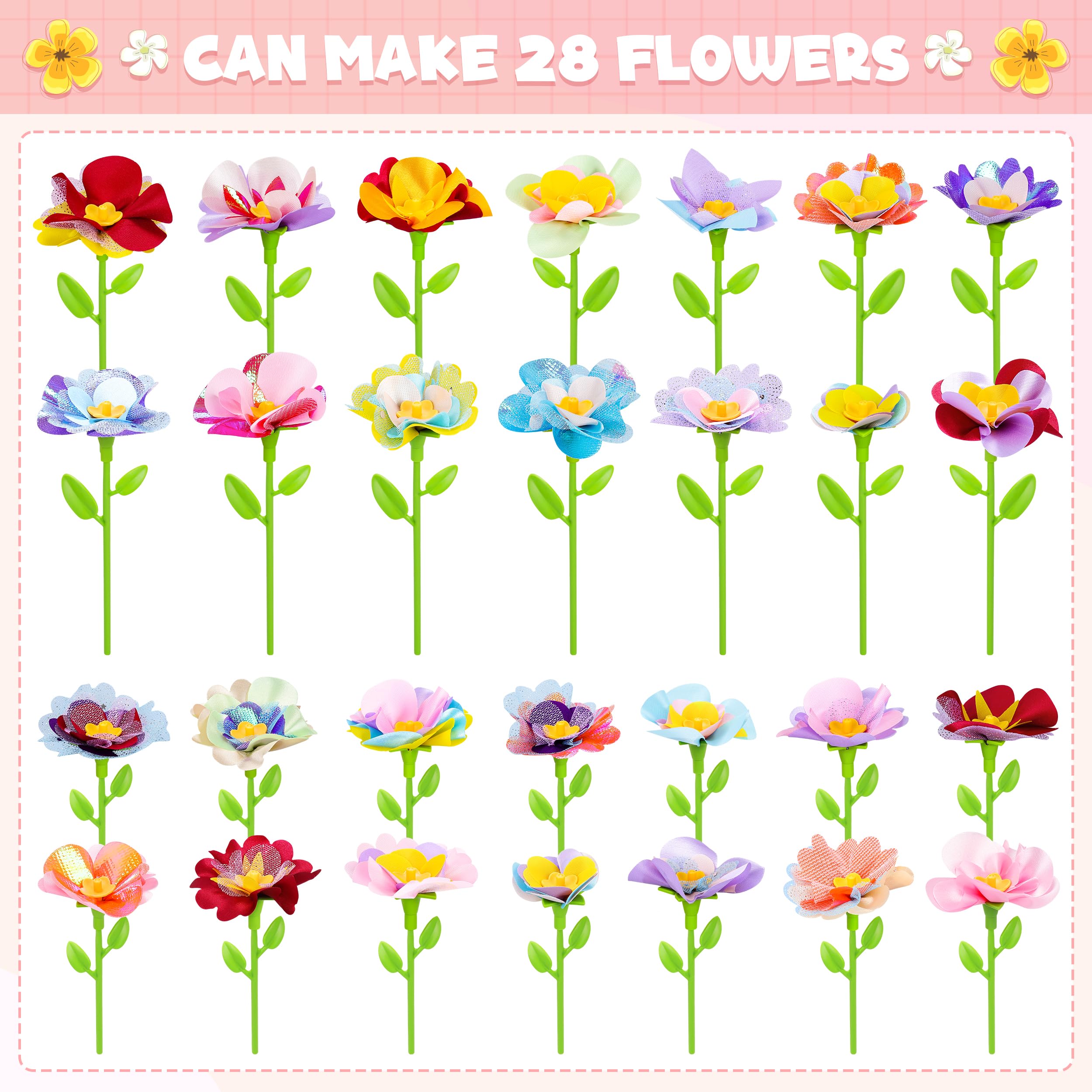 Toyly long and short flower branches ideal for building custom fabric bouquets