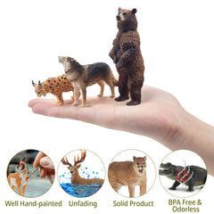 Toymany black bear figure adds realism to pretend jungle adventures.