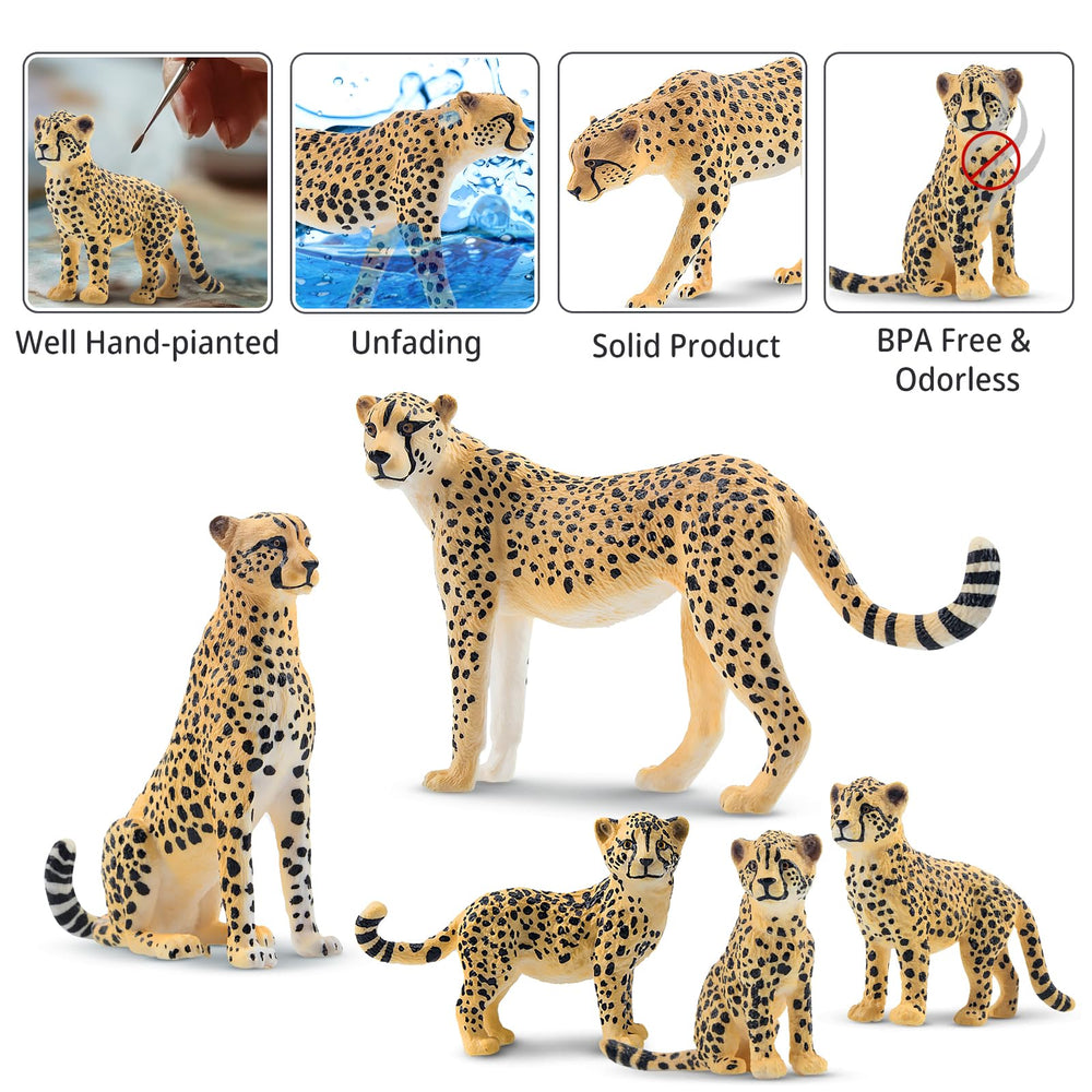 Toymany cheetah figurines cub-1, adorable youngster for nurturing themes and cake toppers.