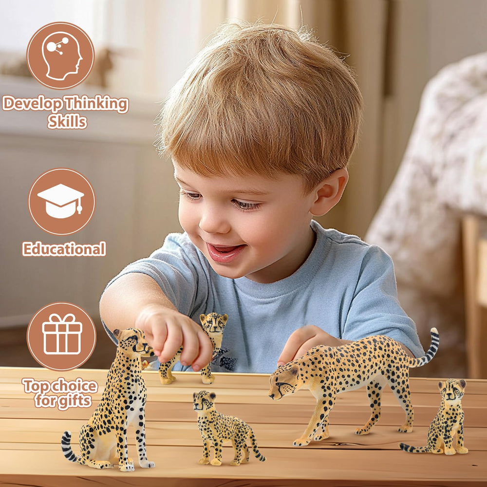 Toymany cheetah figurines cub-3, a tactile companion for learning through play.
