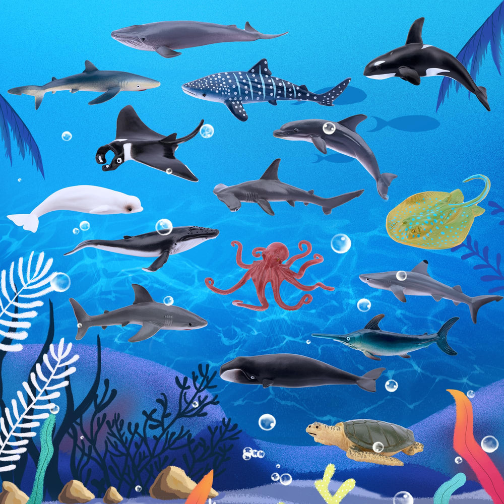 Toymany ocean wildlife figurines for crafts and learning.