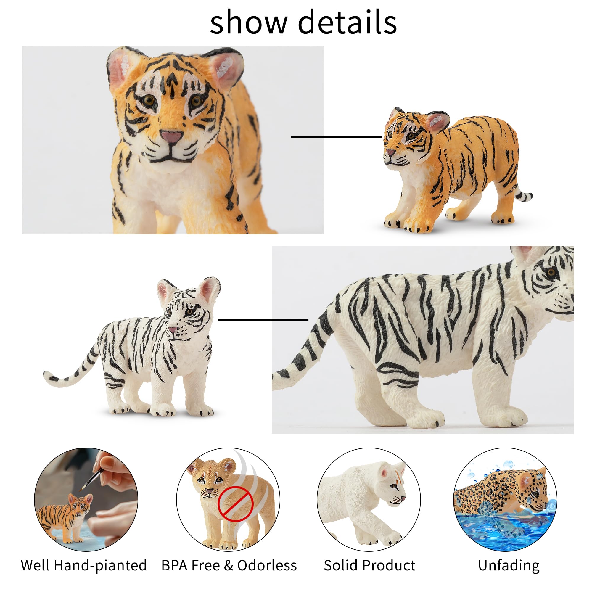 Toymany leopard cub figurine with vivid color for educational pretend play