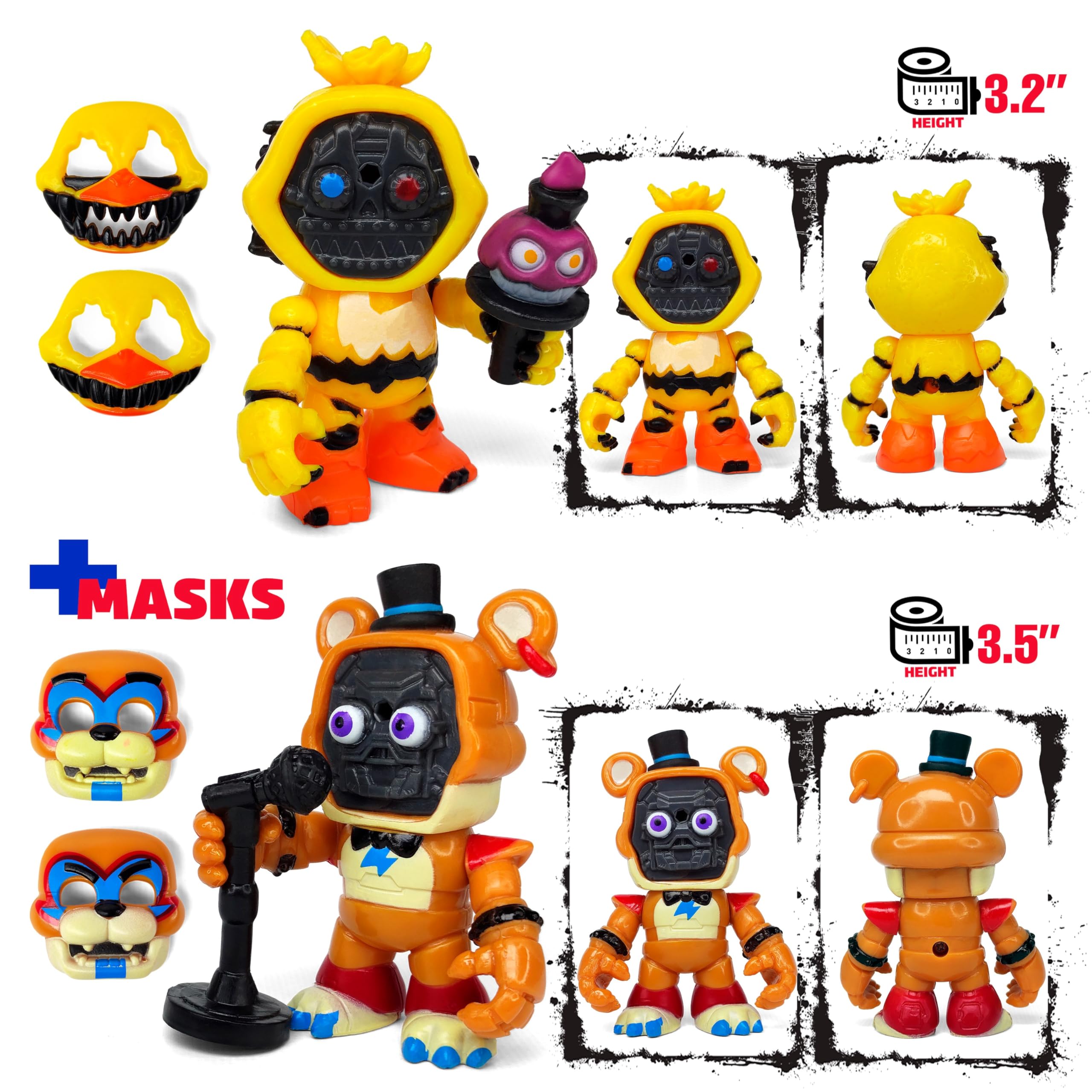 ToysVill FNAF Chica figure with mask, perfect for collecting and themed displays