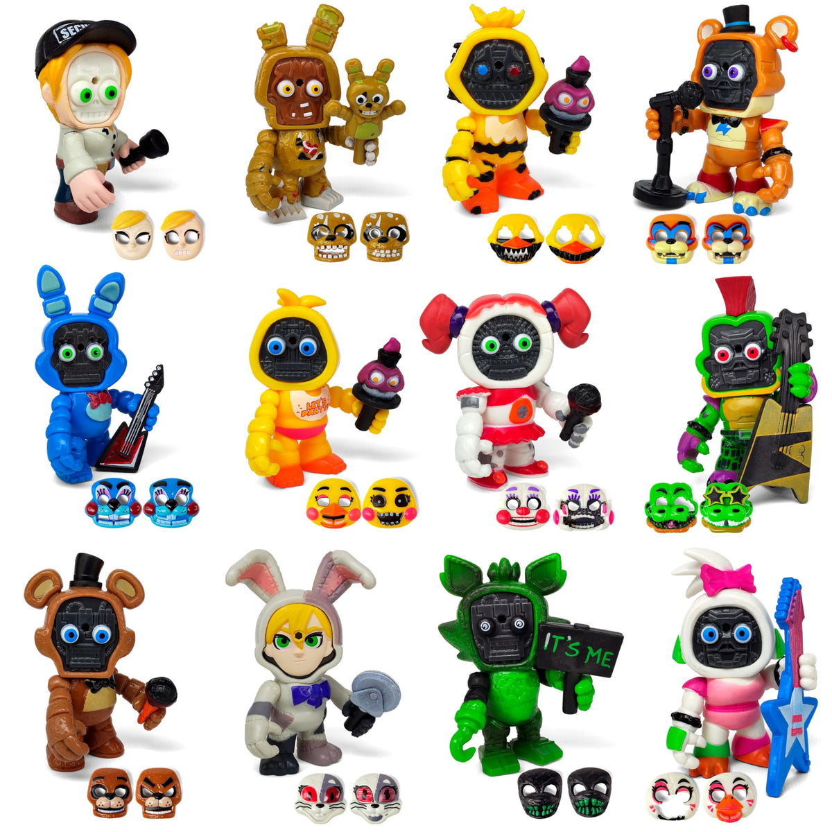 ToysVill FNAF Rockstar Bonnie figure with mask, ideal for display and imaginative play