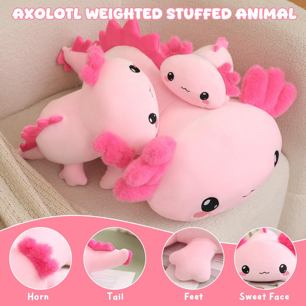 TOYSYM Axolotl weighted plush bedroom decor adds cute, calming ambiance