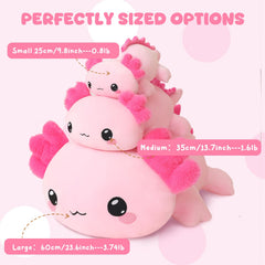 TOYSYM Axolotl weighted plush closeup fabric highlights cozy texture