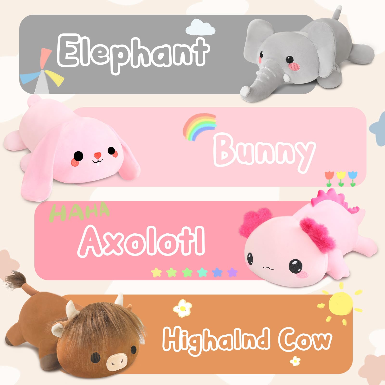 TOYSYM Axolotl weighted plush durable stitching for lasting use