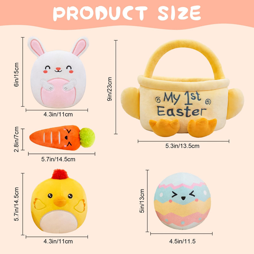 TOYSYM My First Easter Basket Carrot plush as playful Easter prop