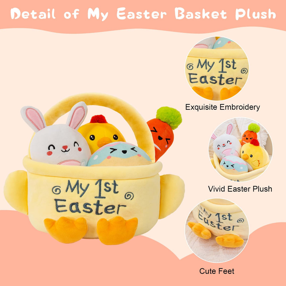 TOYSYM My First Easter Basket Chick plush adds soft tactile fun and color