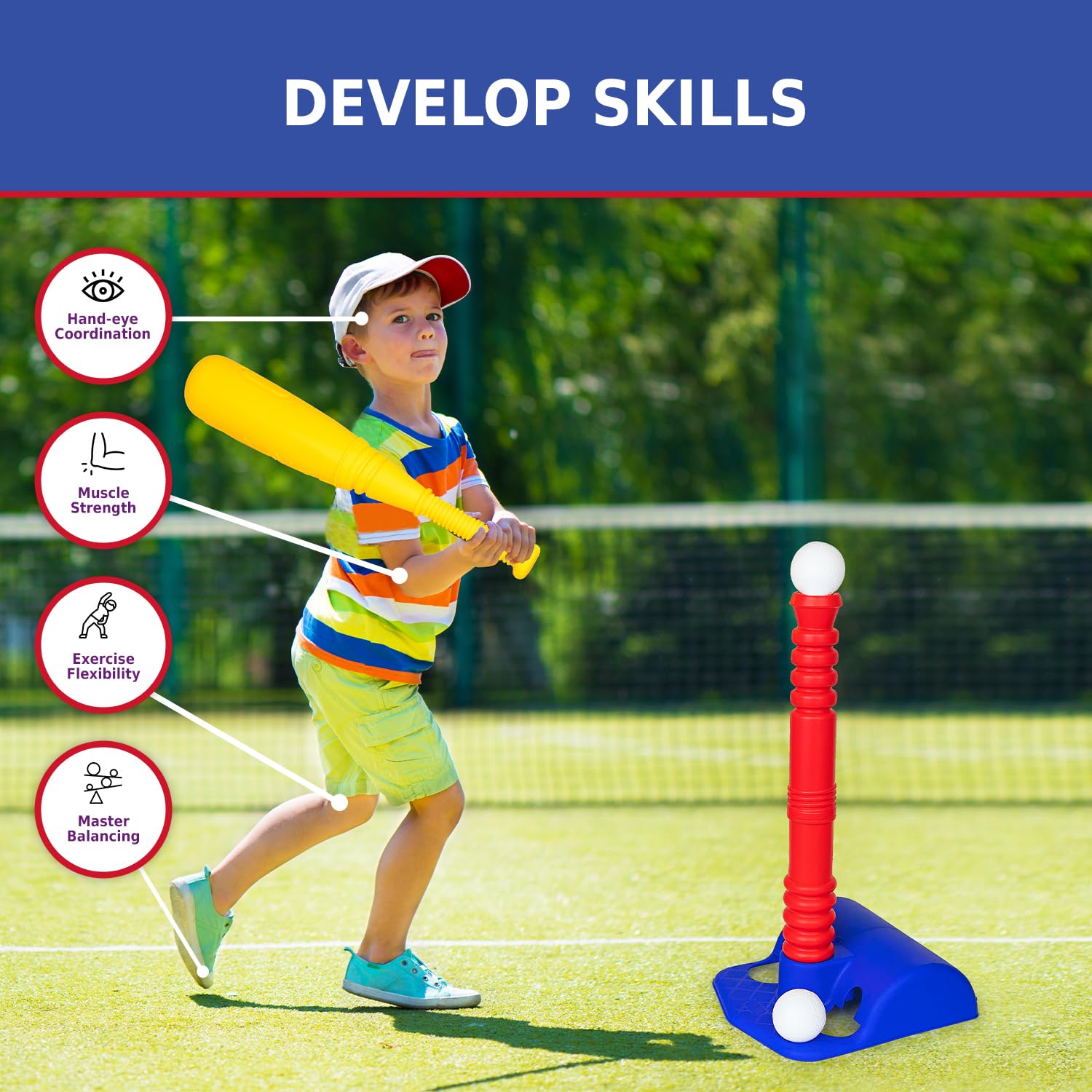 ToyVelt T-Ball supports active play indoors or outdoors