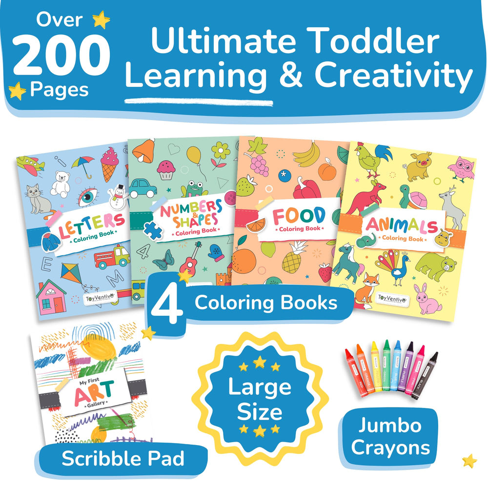 TOYVENTIVE chunky crayons with ergonomic grip for small hands and steady coloring