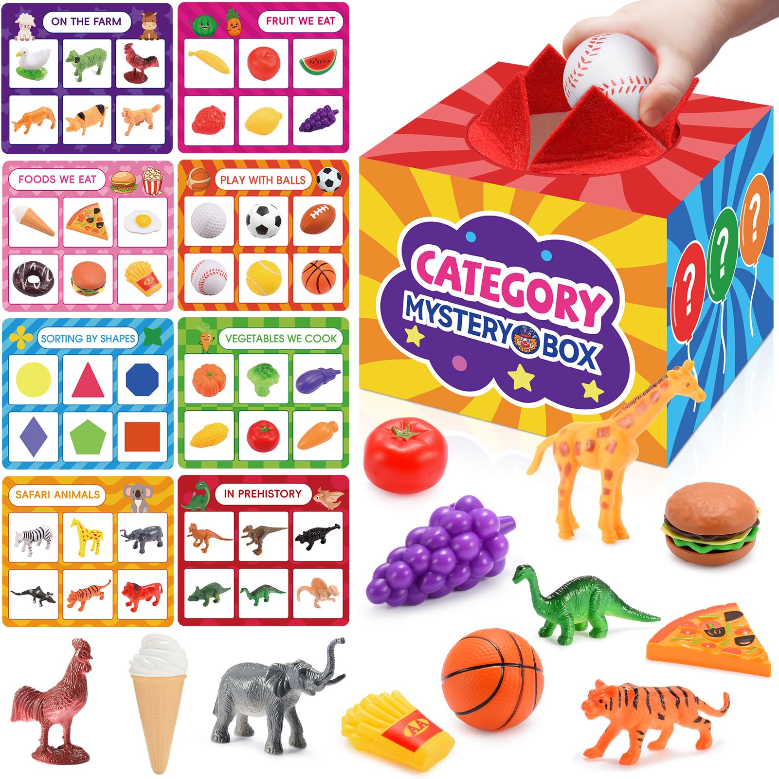 Toyze Montessori Sensory Toys 58-piece kit for hands-on sorting and early math exploration.