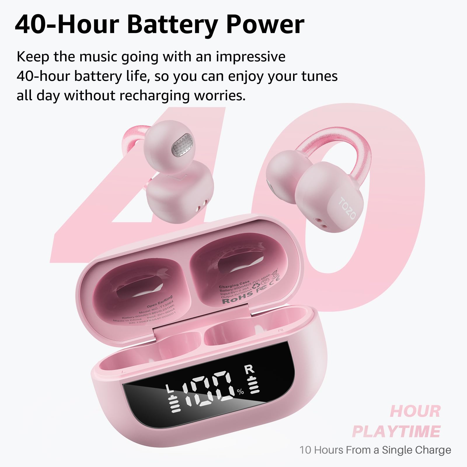 TOZO OpenEarRing app with 32 EQ modes for customized sound