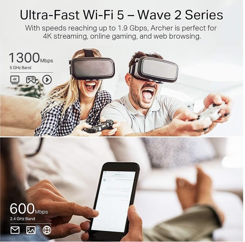 Beamforming coverage boosts signal strength across rooms.