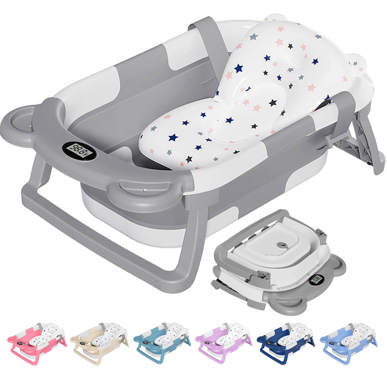 TPN collapsible baby bathtub folded for compact storage and space saving