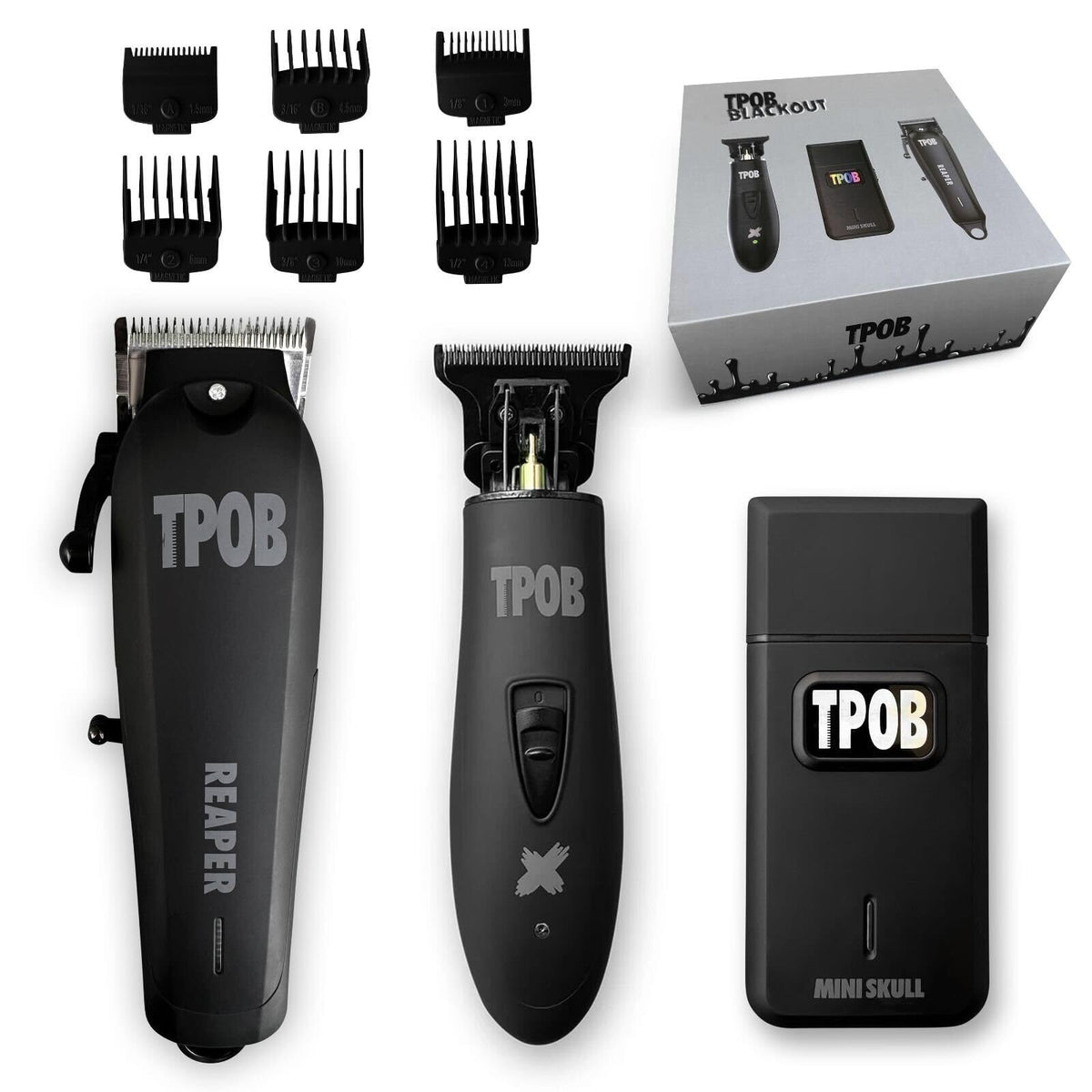 TPOB Slime 2 black clipper close-up showing precise fade blade