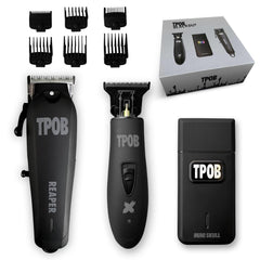 TPOB Slime 2 black clipper close-up showing precise fade blade
